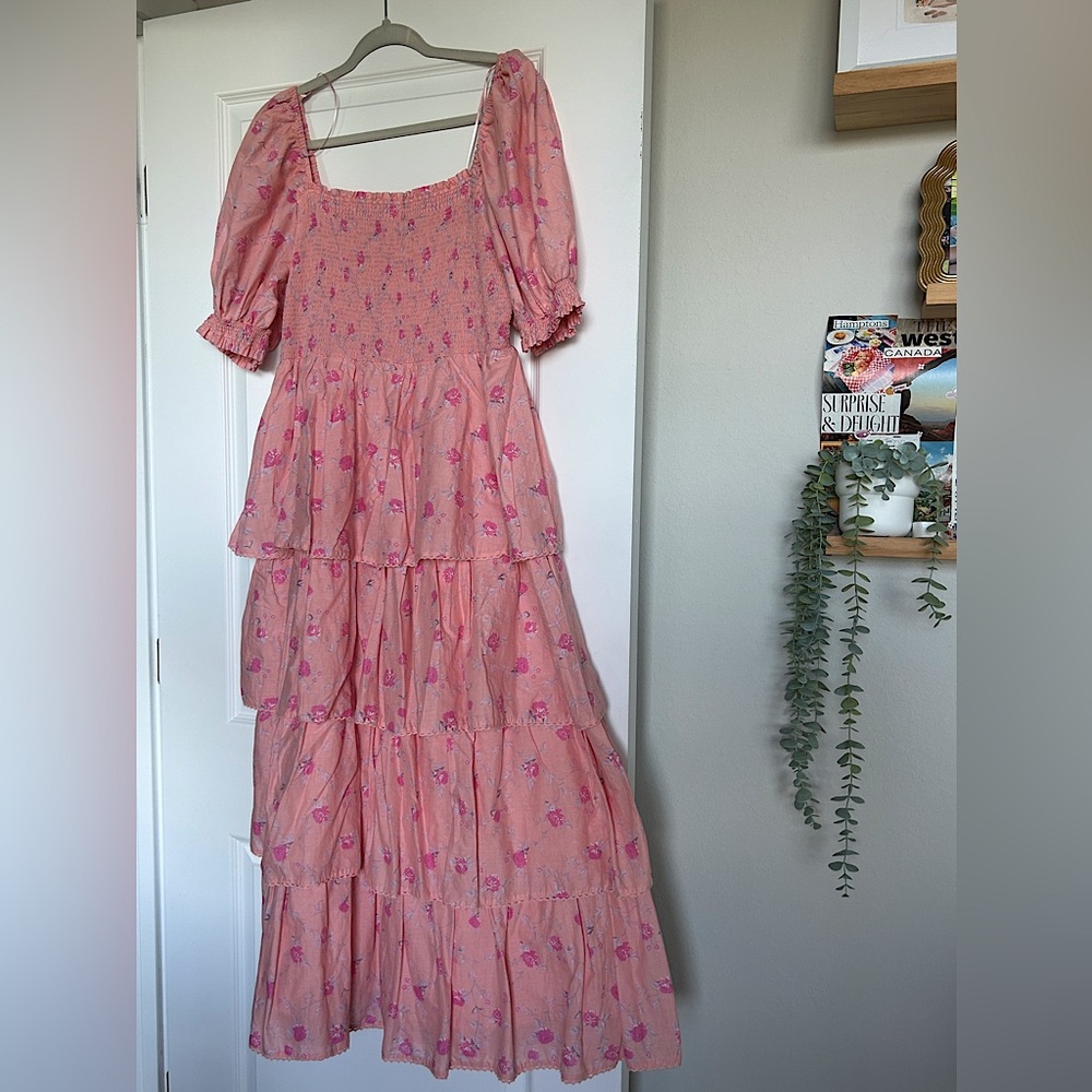 LoveShackFancy Maxi Dress - Pink Florals (Size XL)